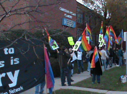 LGBT's & Allies picket Scott Lively.