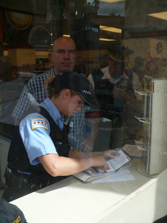 Cops write ticket.