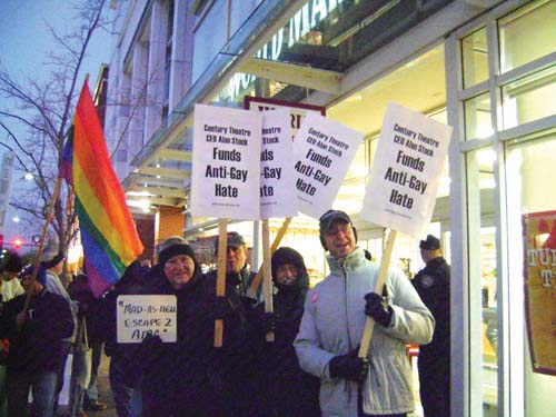Century Landmark Theater Prop 8 protest in Evanston